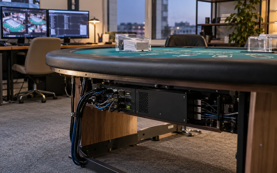 Блок Game Control Unit под столом крупье